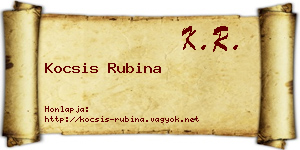 Kocsis Rubina névjegykártya