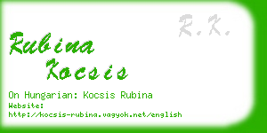 rubina kocsis business card